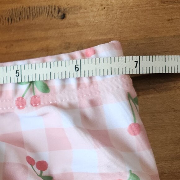 Baby Girl Cherry Print Plaid Bikini Swimsuit & Cap NWOT - Picture 11 of 14